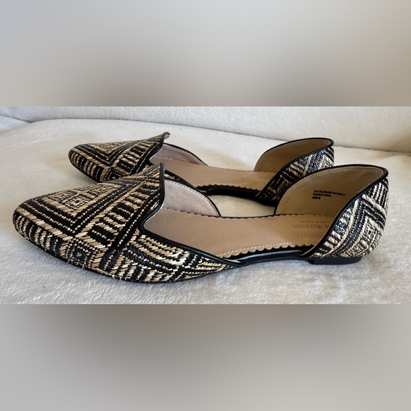 Isaac Mizrahi Shoes - NEW Isaac Mizrahi D'Orsay Aztec Woven Black & Natural Flats Size 9